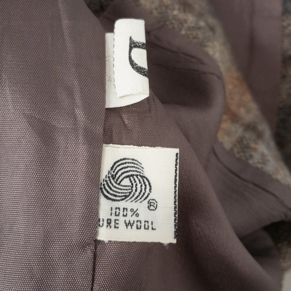 Vintage 70s S Tailored Wool Plaid Suit Vest Top - Picture 10 of 11